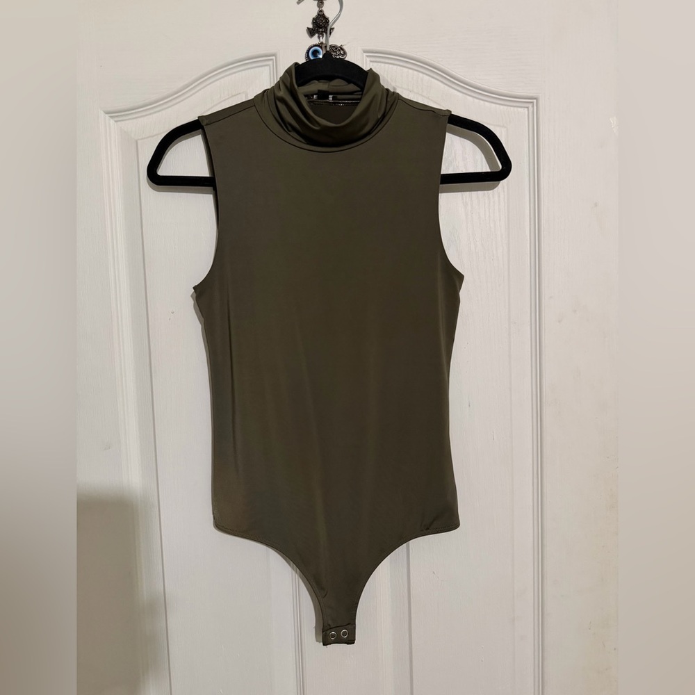 Express Olive Green Turtleneck Bodysuit